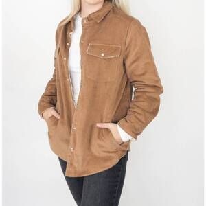 NEW BLUIVY corduroy sherpa-lined jacket in camel